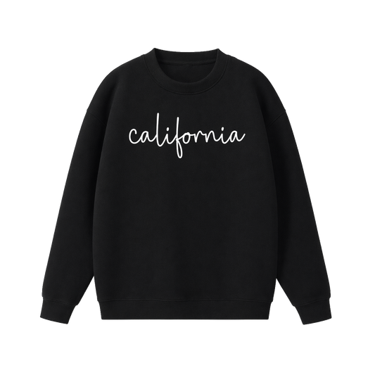 Collection 3 California Essential Heavyweight Crewneck Sweatshirt - Black front