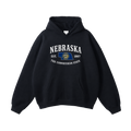 Collection 8 Nebraska Oversize Fleeced Hoodie - Black front