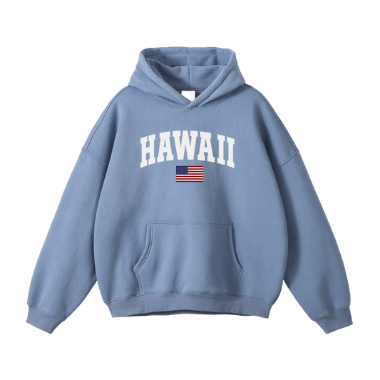 Collection 2 Hawaii Oversize Fleeced Hoodie - Medium Blue front
