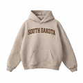 Collection 1 South Dakota Oversize Fleeced Hoodie - Gray Apricot front
