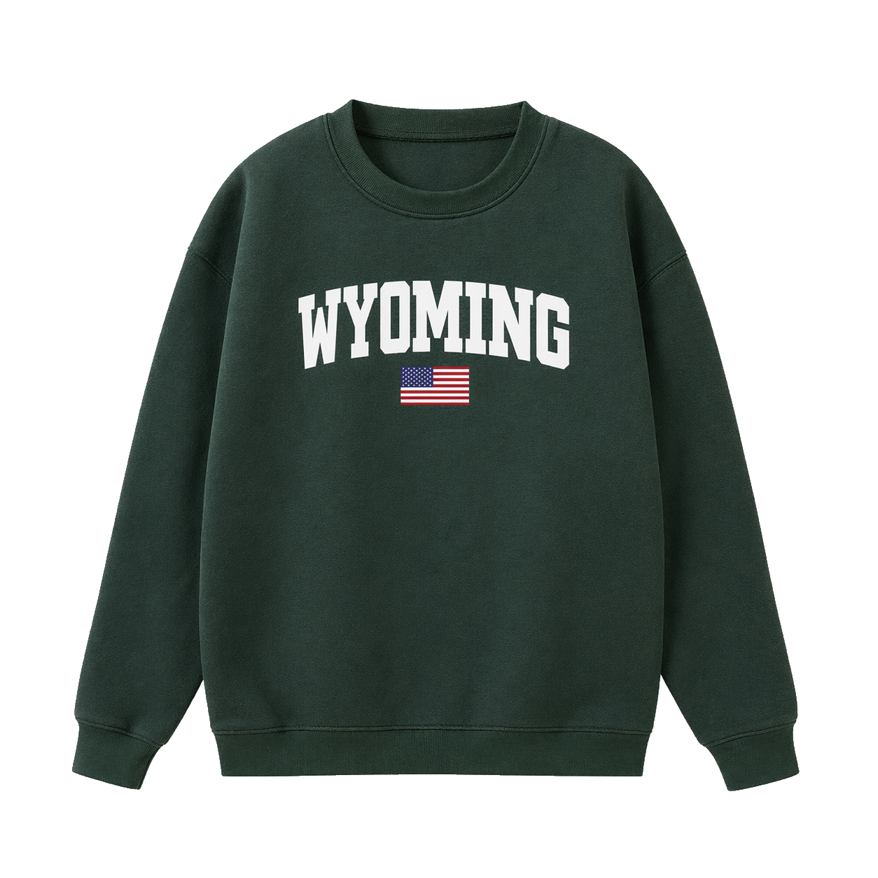 Collection 2 Wyoming Essential Heavyweight Crewneck Sweatshirt - Dark Green front