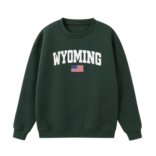 Collection 2 Wyoming Essential Heavyweight Crewneck Sweatshirt - Dark Green front