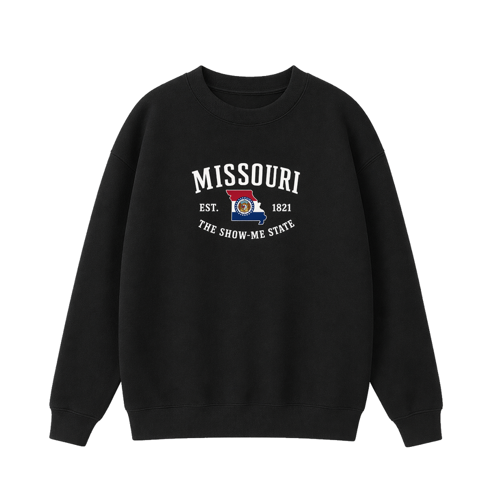 Collection 8 Missouri Essential Heavyweight Crewneck Sweatshirt - Black front