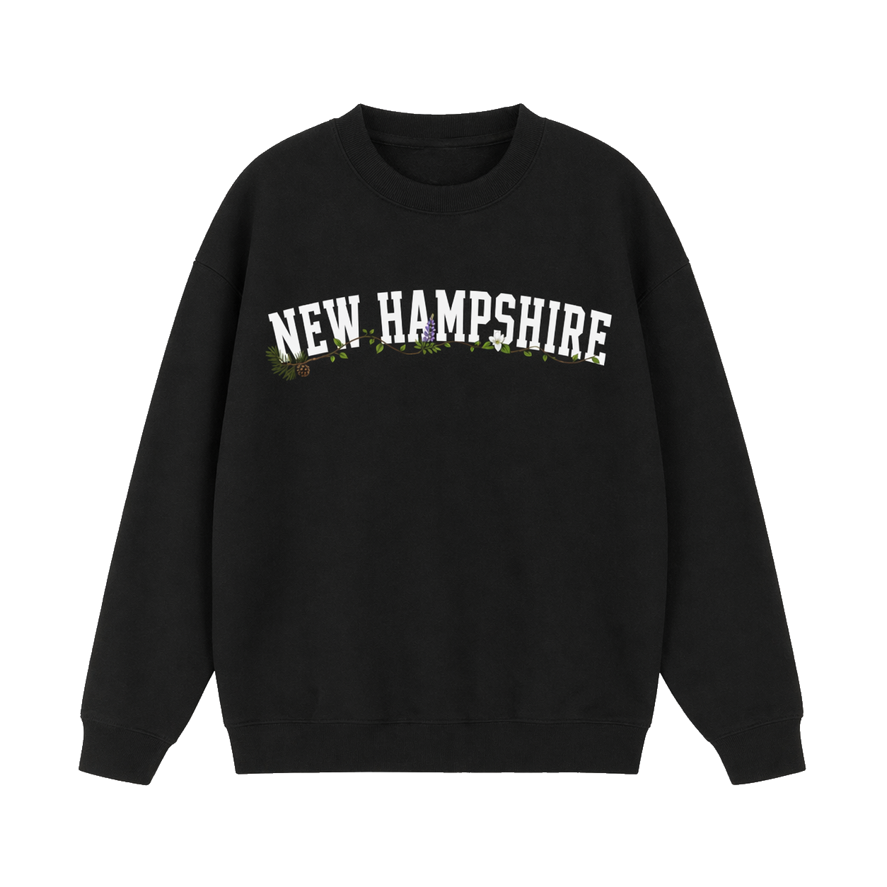 Collection 10 New Hampshire Essential Heavyweight Crewneck Sweatshirt - Black front