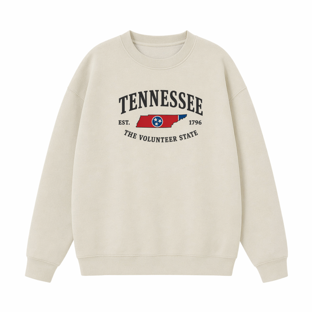 Collection 8 Tennessee Essential Heavyweight Crewneck Sweatshirt - Cream front