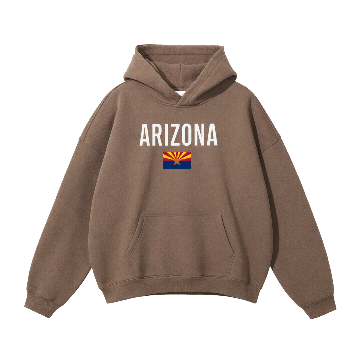 Collection 7 Arizona Oversize Fleeced Hoodie - Brown front