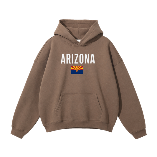 Collection 7 Arizona Oversize Fleeced Hoodie - Brown front