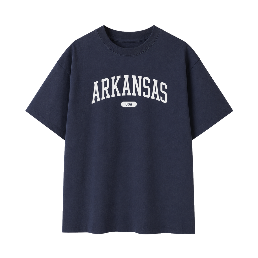 Collection 4 Arkansas Essential Cotton T-Shirt - Navy Blue front