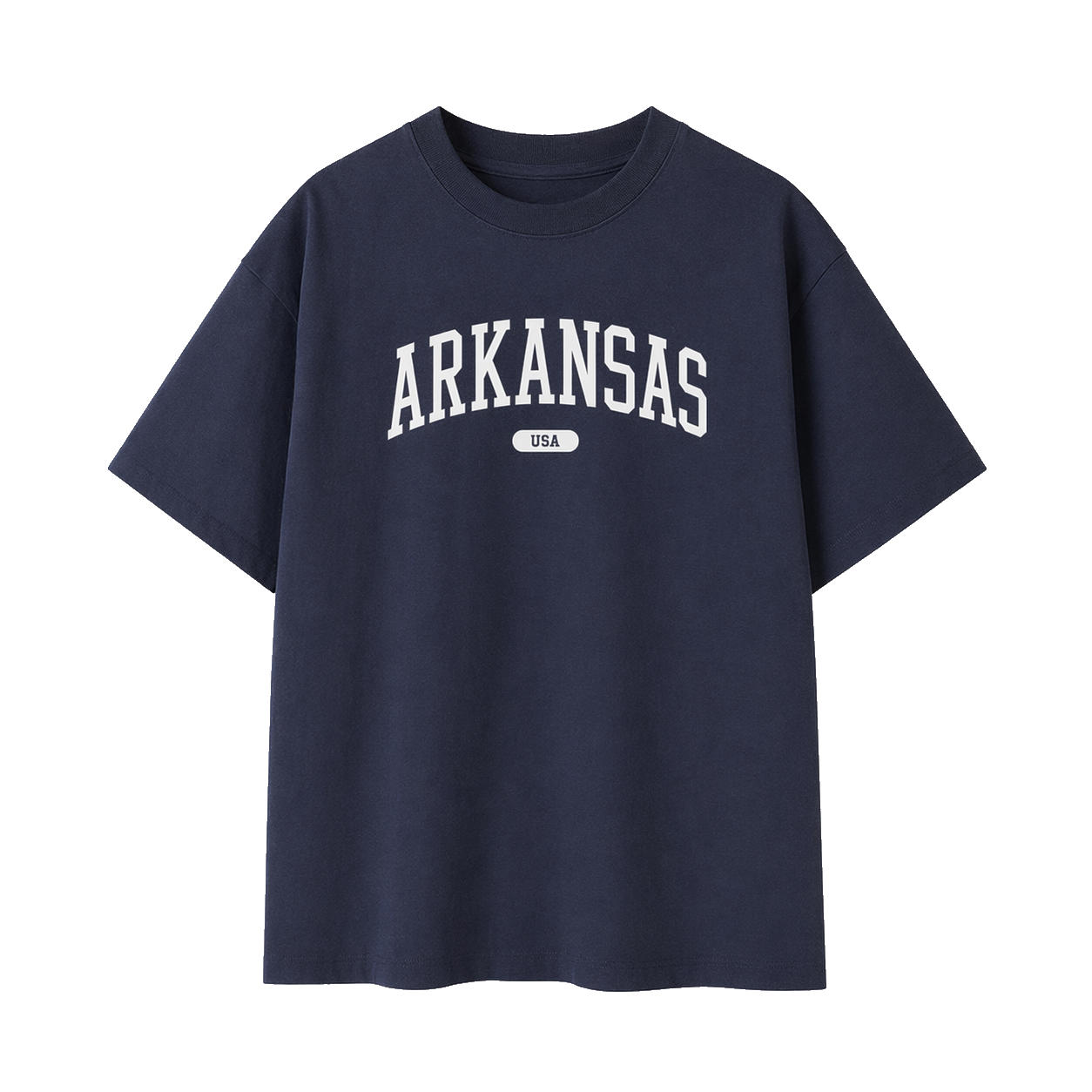 Collection 4 Arkansas Essential Cotton T-Shirt - Navy Blue front