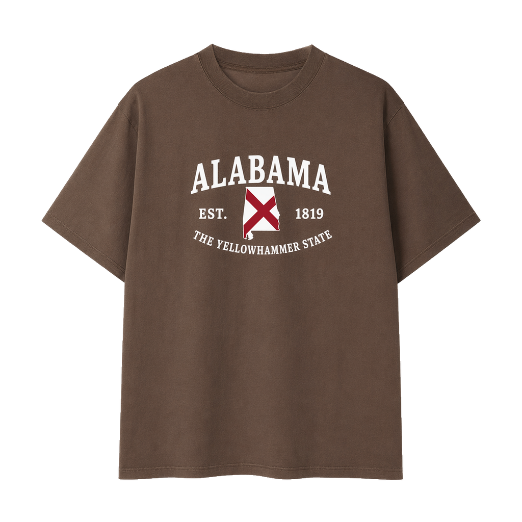 Collection 8 Alabama Essential Cotton T-Shirt - Coffee front