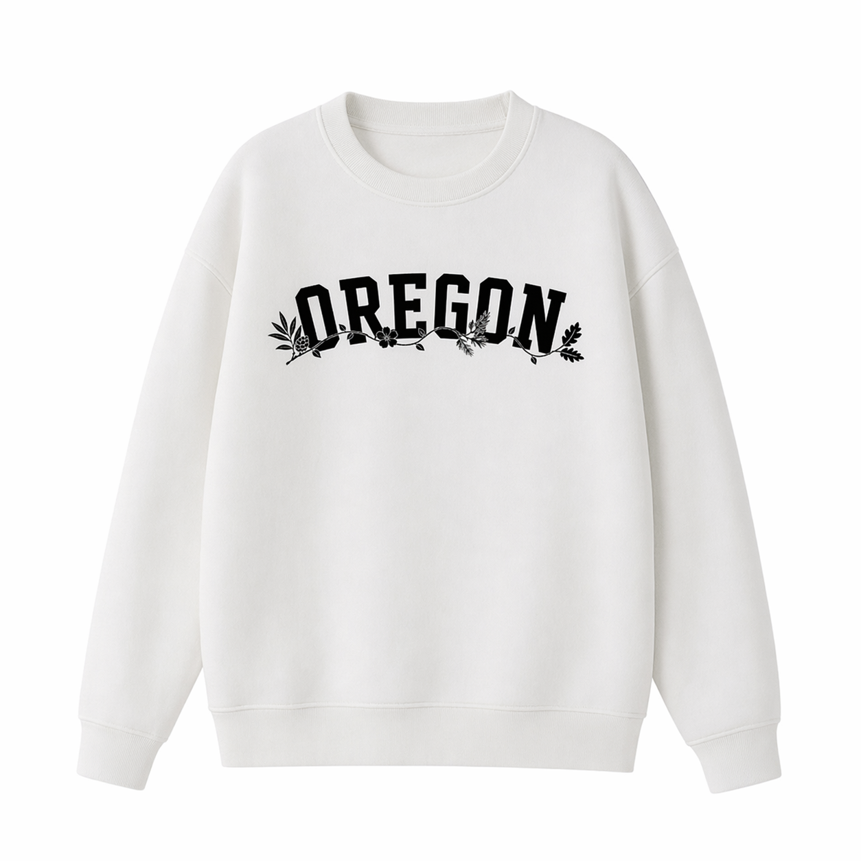 Collection 10 Oregon Essential Heavyweight Crewneck Sweatshirt - White front