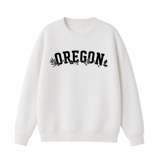 Collection 10 Oregon Essential Heavyweight Crewneck Sweatshirt - White front