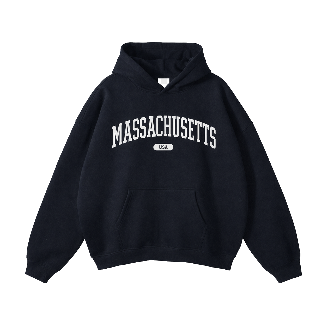 Collection 4 Massachusetts Oversize Fleeced Hoodie - Black front