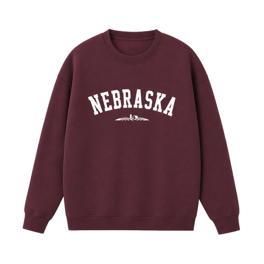 Collection 9 Nebraska Essential Heavyweight Crewneck Sweatshirt - Dull Red front