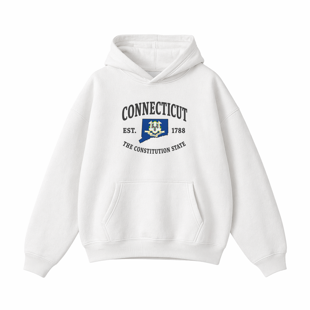 Collection 8 Connecticut Oversize Fleeced Hoodie - White front