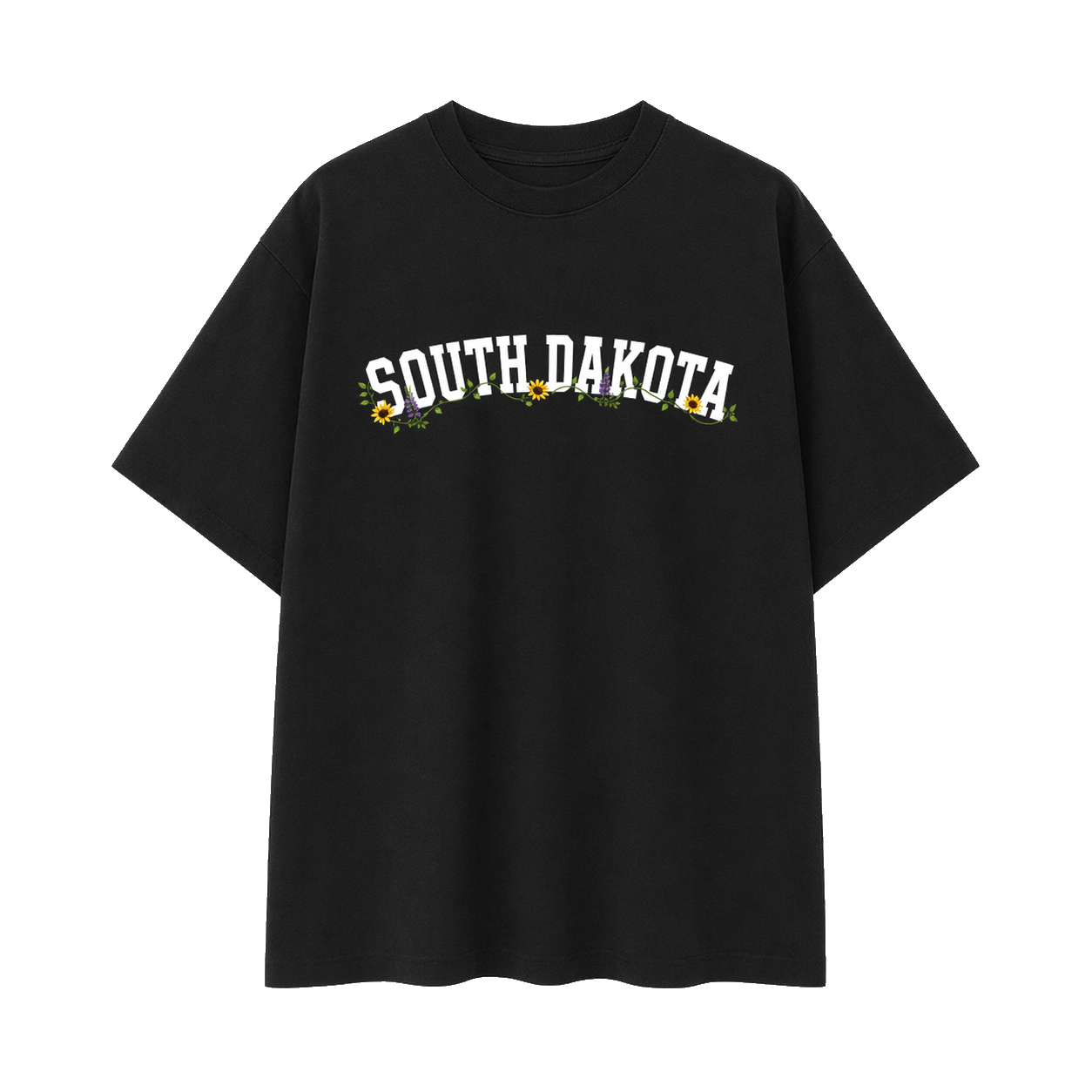Collection 10 South Dakota Essential Cotton T-Shirt - Black front