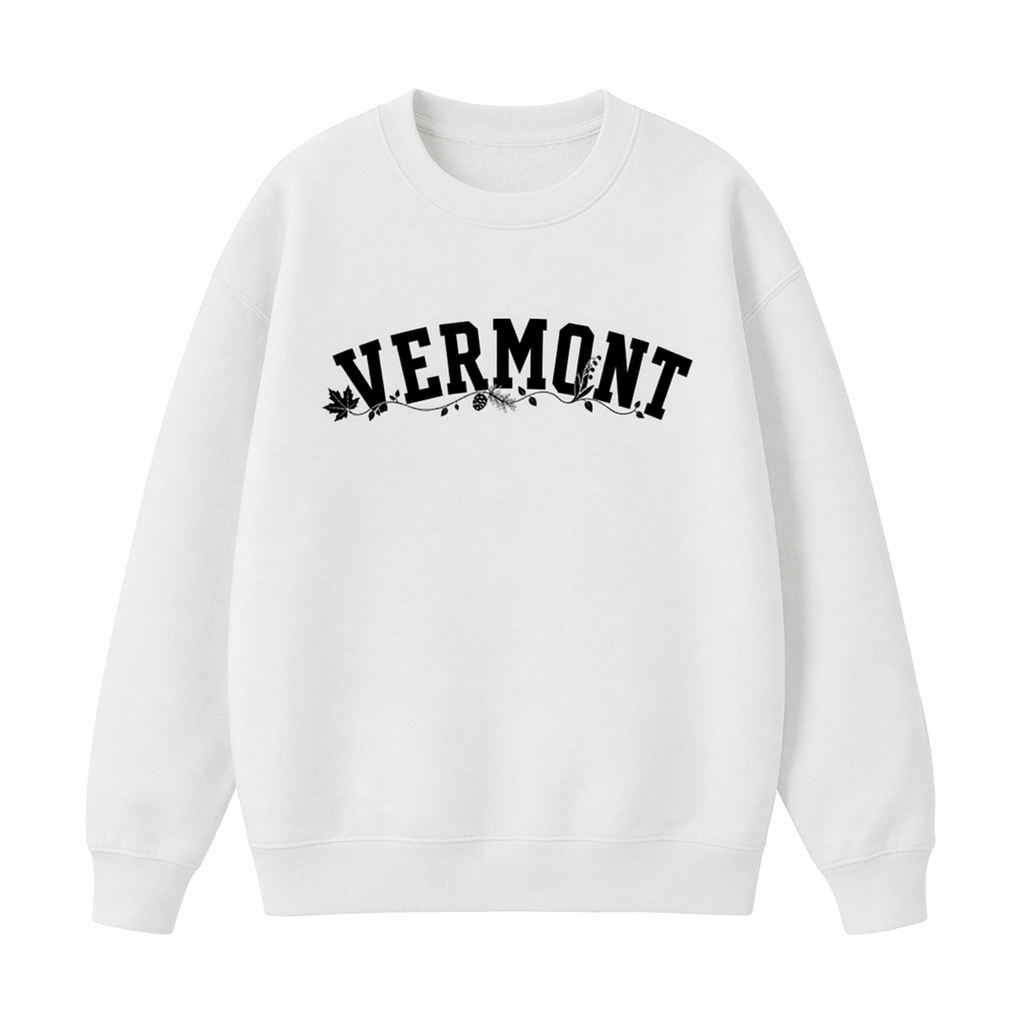 Collection 10 Vermont Essential Heavyweight Crewneck Sweatshirt - White front
