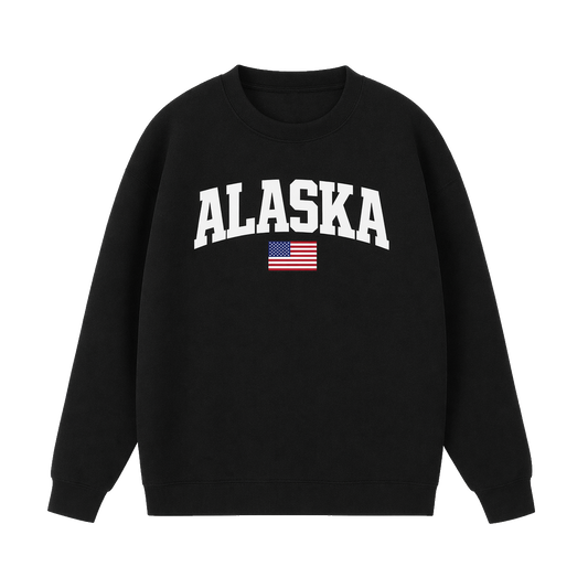 Collection 2 Alaska Essential Heavyweight Crewneck Sweatshirt - Black front