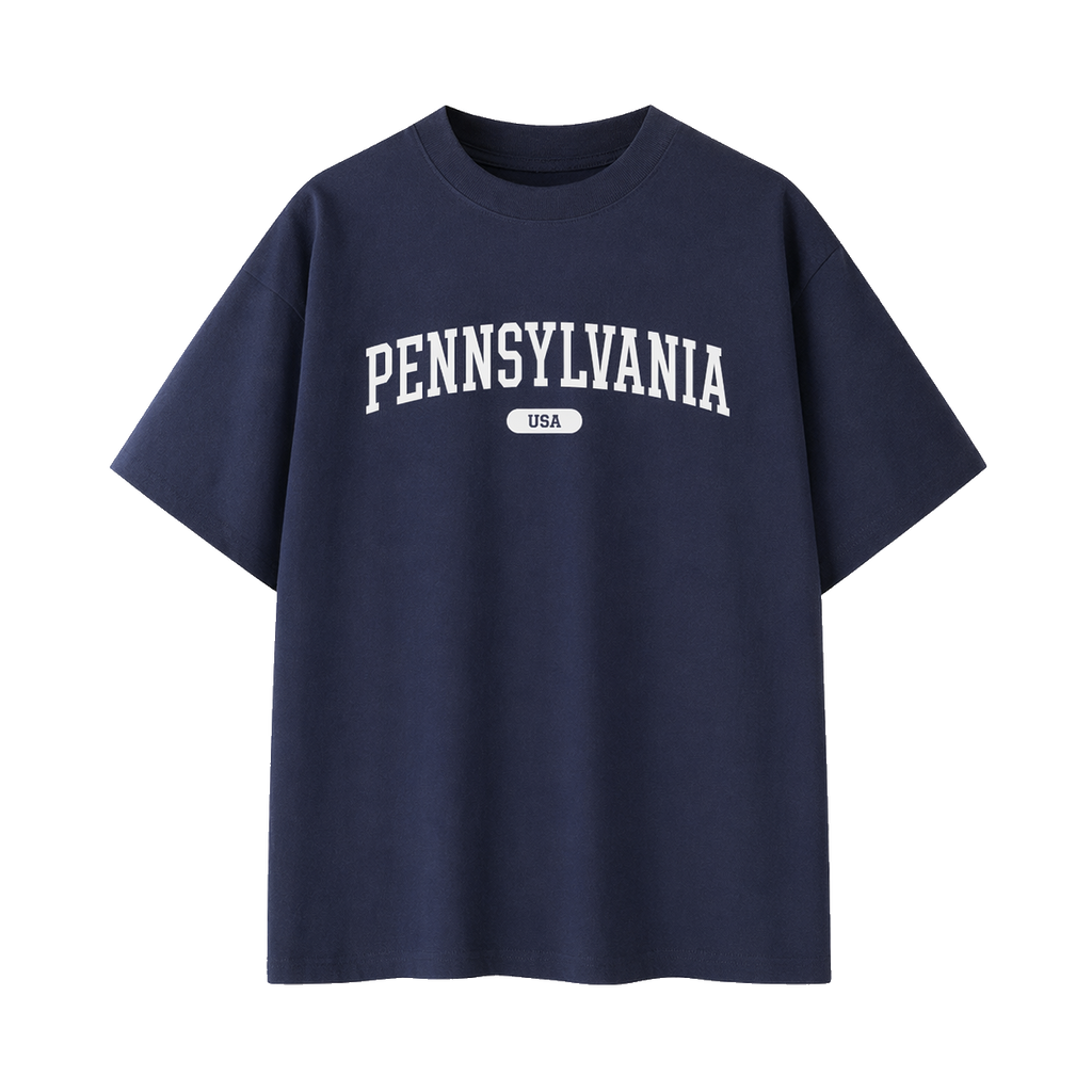 Collection 4 Pennsylvania Essential Cotton T-Shirt - Navy Blue front