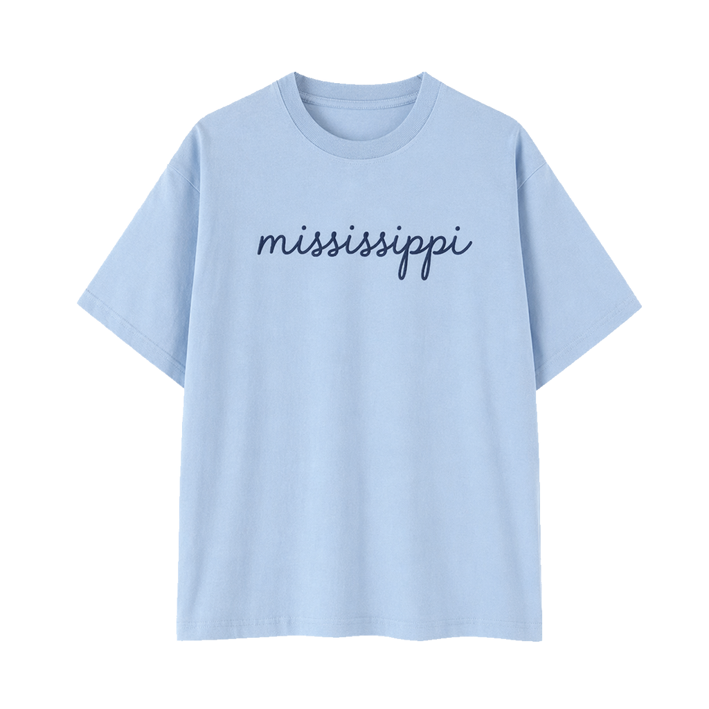 Collection 3 Mississippi Essential Cotton T-Shirt - Light Blue front