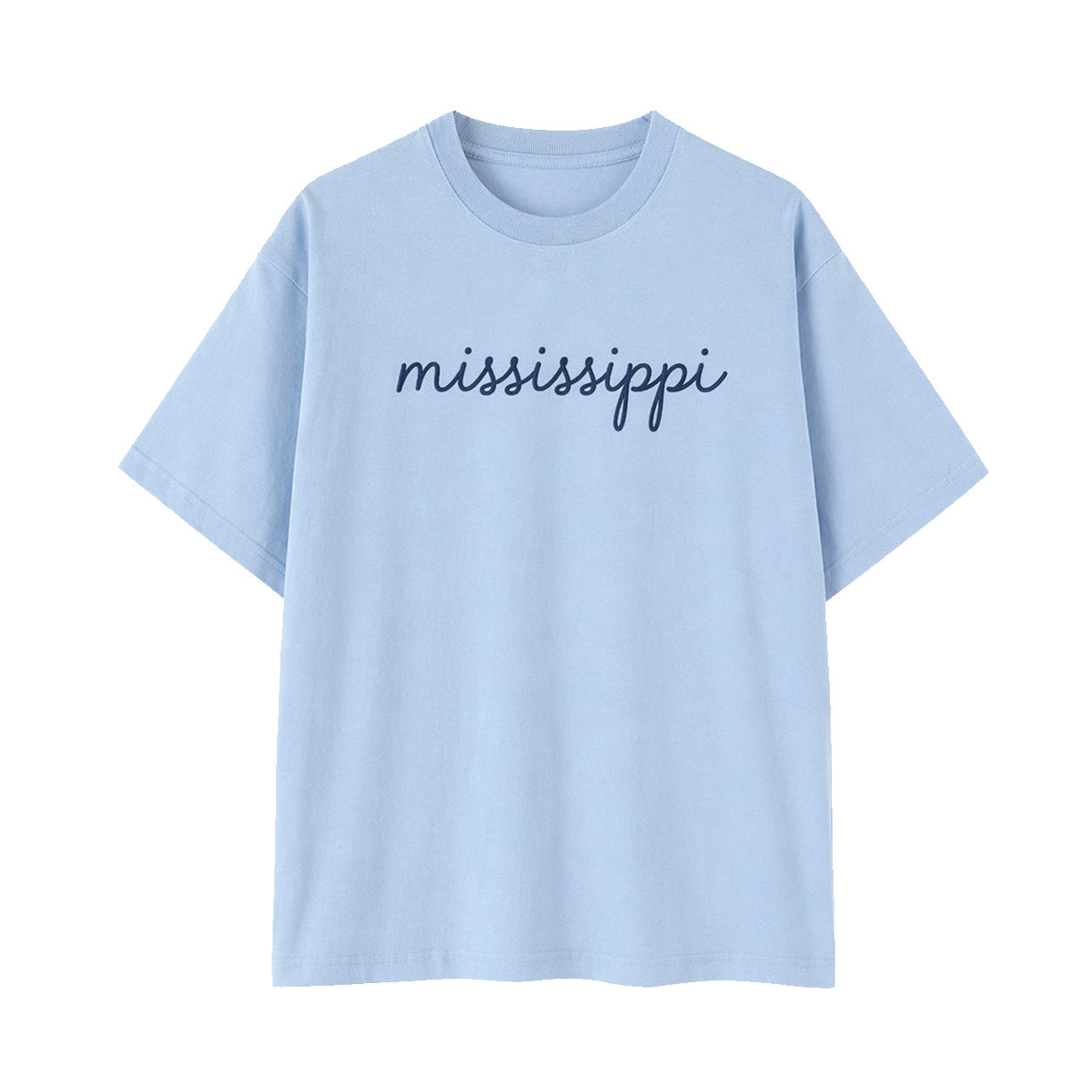 Collection 3 Mississippi Essential Cotton T-Shirt - Light Blue front