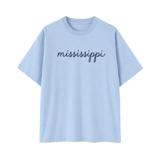 Collection 3 Mississippi Essential Cotton T-Shirt - Light Blue front
