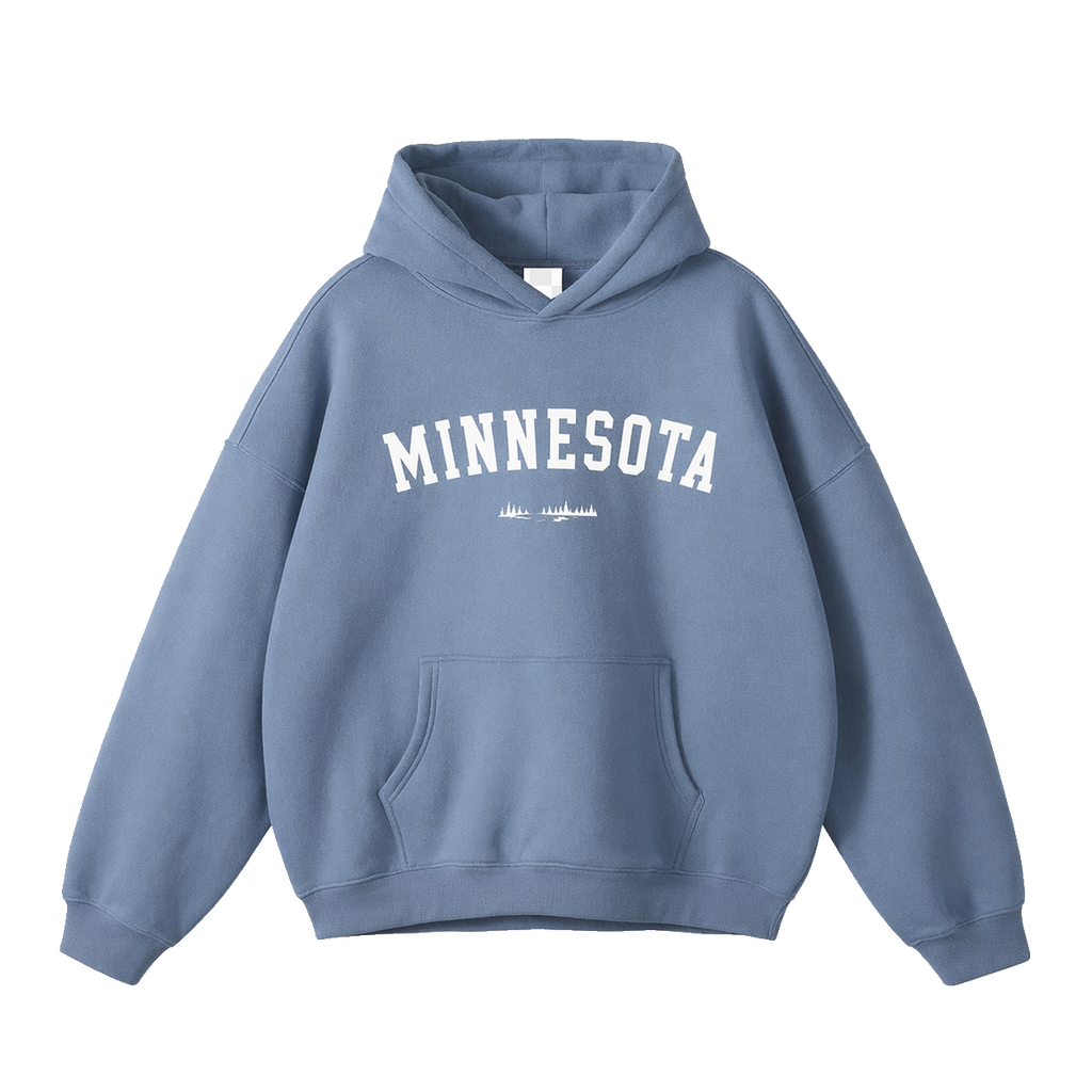 Collection 9 Minnesota Oversize Fleeced Hoodie - Medium Blue front