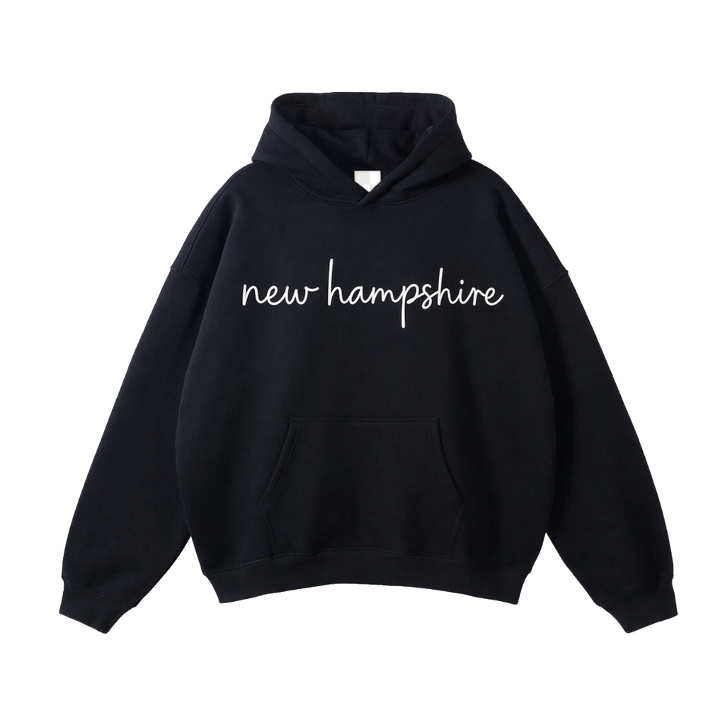 Collection 3 New Hampshire Oversize Fleeced Hoodie - Black front