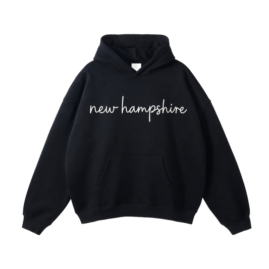 Collection 3 New Hampshire Oversize Fleeced Hoodie - Black front