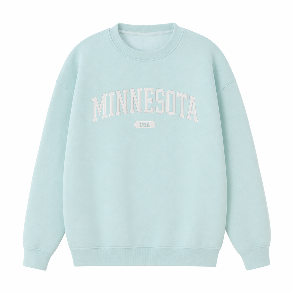 Collection 4 Minnesota Essential Heavyweight Crewneck Sweatshirt - Water Blue front