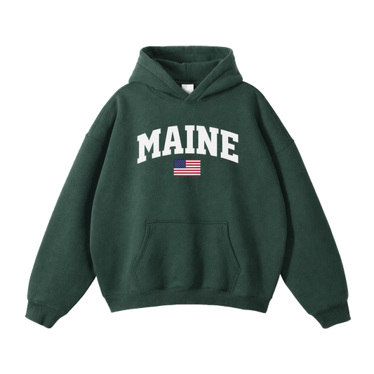 Collection 2 Maine Oversize Fleeced Hoodie - Eden Green front