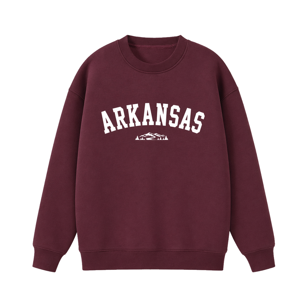 Collection 9 Arkansas Essential Heavyweight Crewneck Sweatshirt - Dull Red front