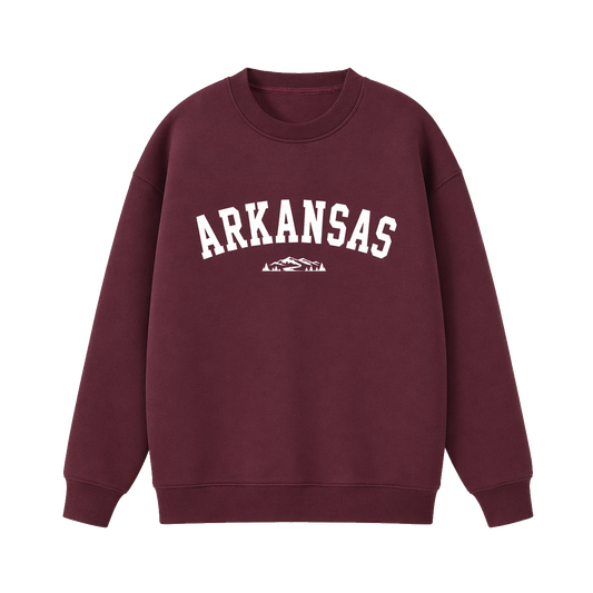 Collection 9 Arkansas Essential Heavyweight Crewneck Sweatshirt - Dull Red front