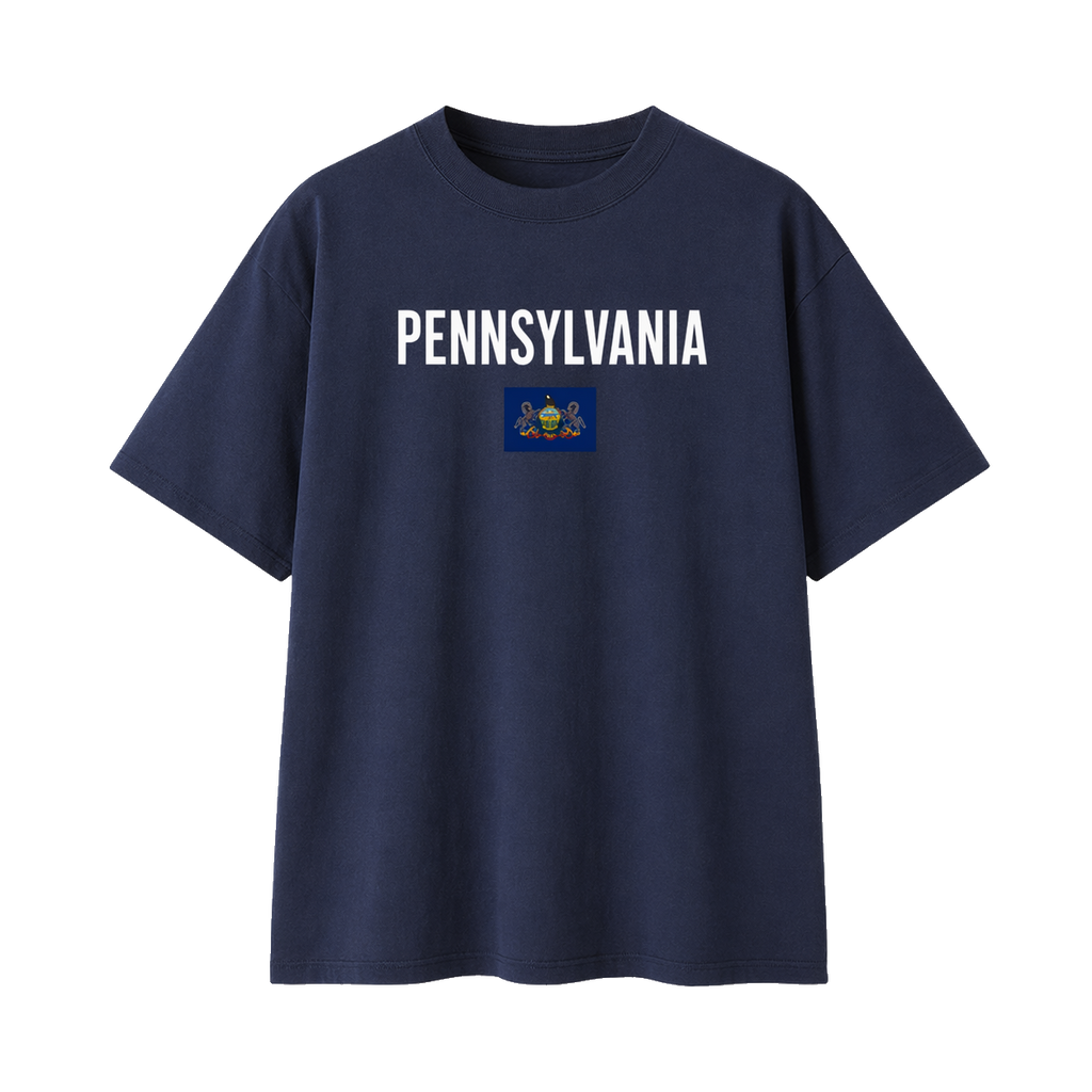 Collection 7 Pennsylvania Essential Cotton T-Shirt - Navy Blue front