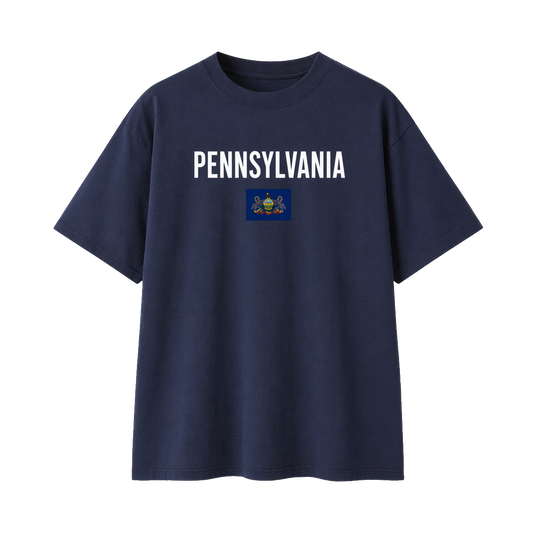 Collection 7 Pennsylvania Essential Cotton T-Shirt - Navy Blue front