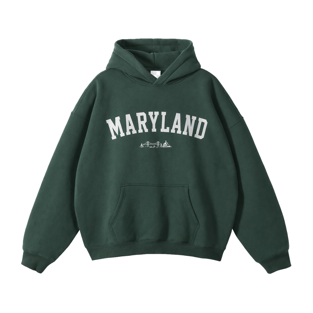Collection 9 Maryland Oversize Fleeced Hoodie - Eden Green front