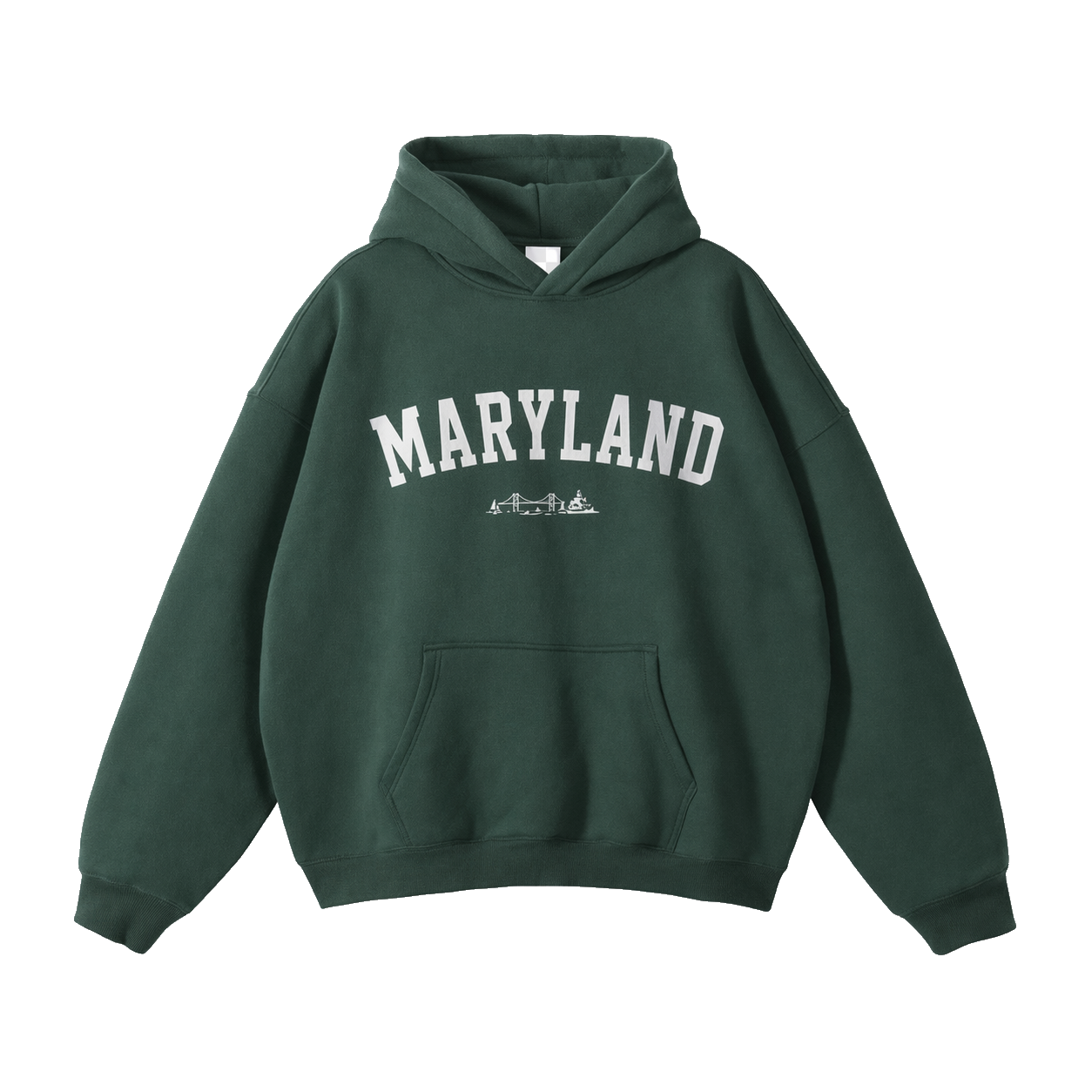 Collection 9 Maryland Oversize Fleeced Hoodie - Eden Green front