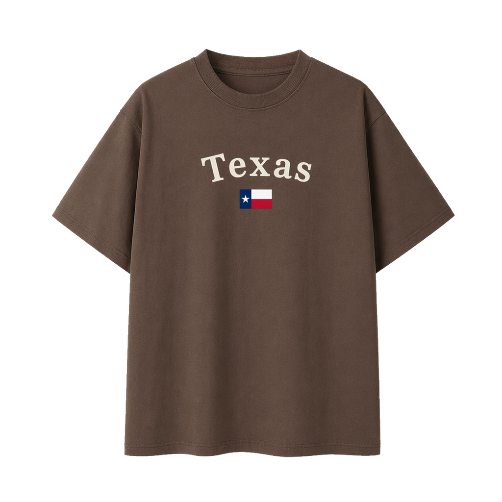 Collection 6 Texas Essential Cotton T-Shirt - Coffee front