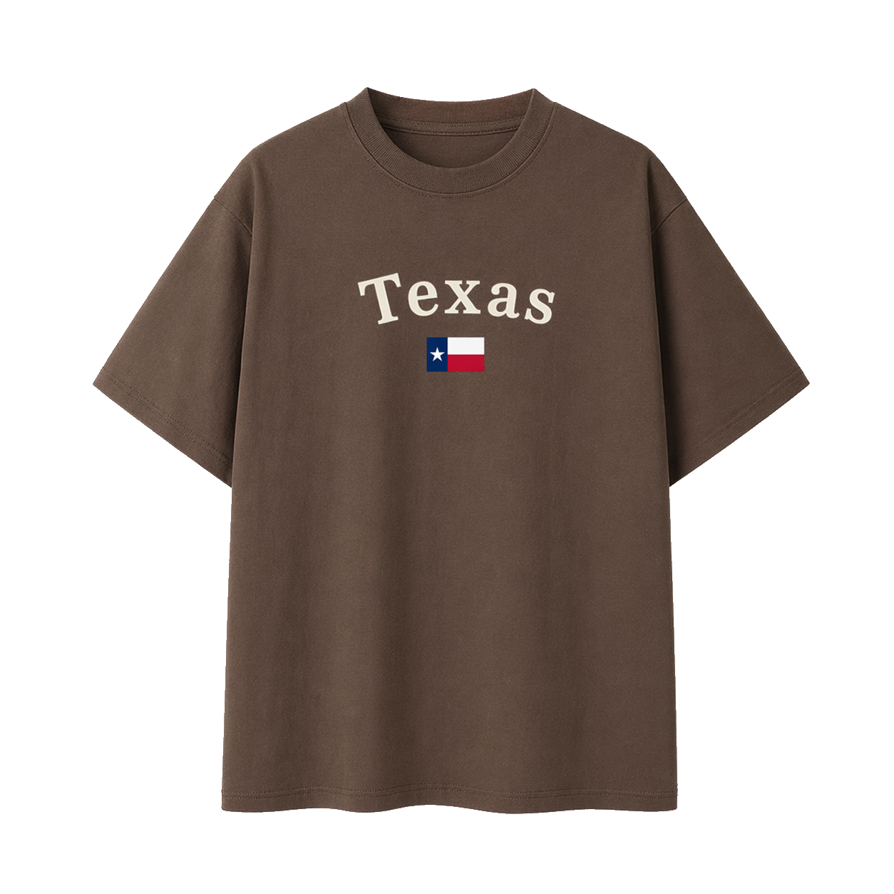 Collection 6 Texas Essential Cotton T-Shirt - Coffee front