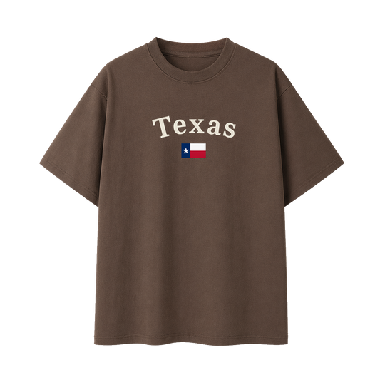 Collection 6 Texas Essential Cotton T-Shirt - Coffee front