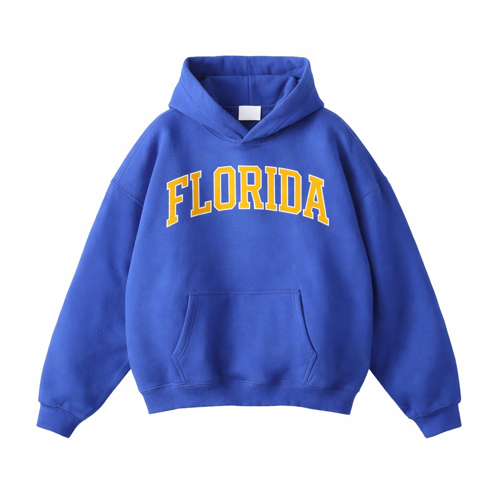 Collection 1 Florida Oversize Fleeced Hoodie - Klein Blue front