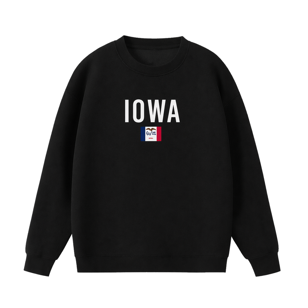 Collection 7 Iowa Essential Heavyweight Crewneck Sweatshirt - Black front