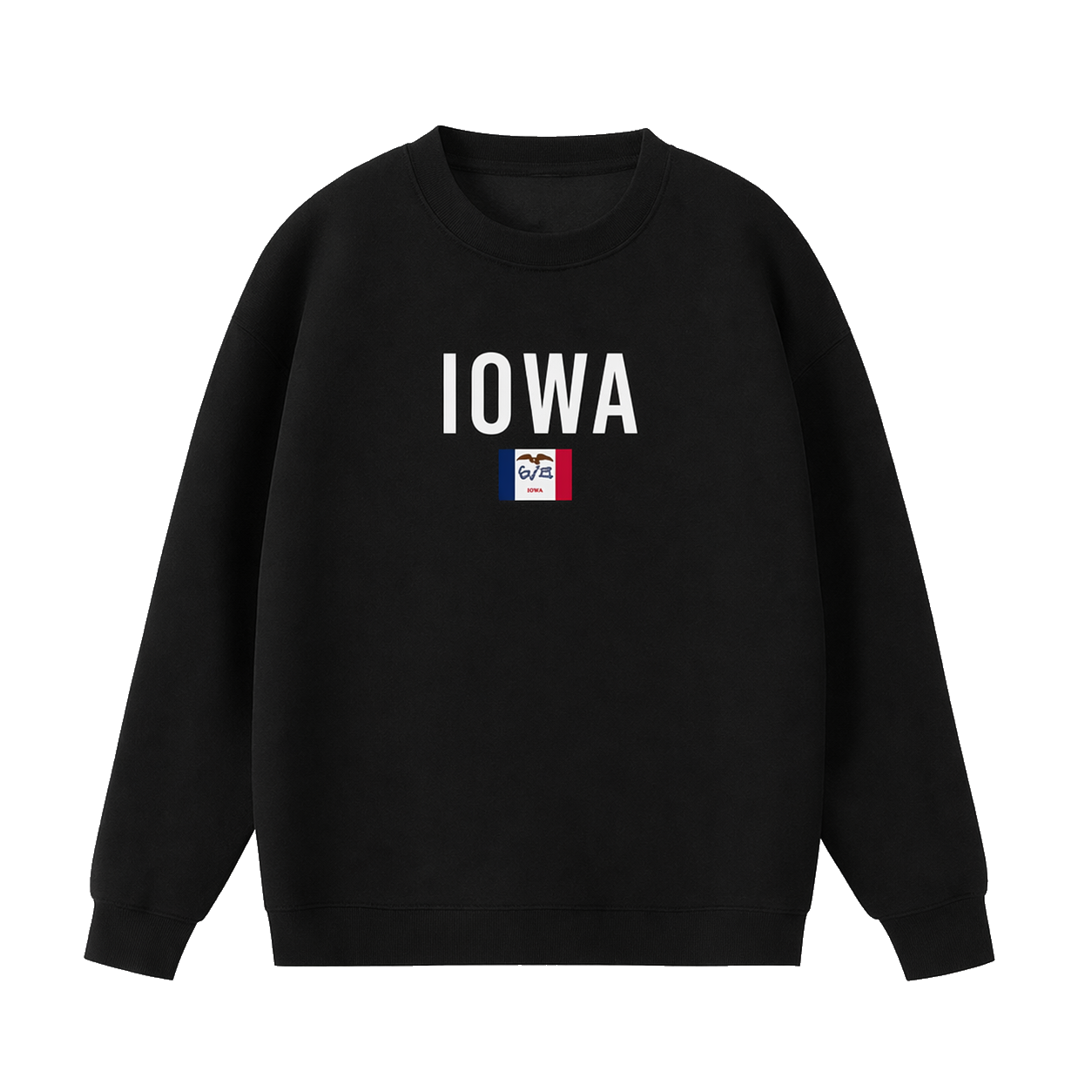 Collection 7 Iowa Essential Heavyweight Crewneck Sweatshirt - Black front