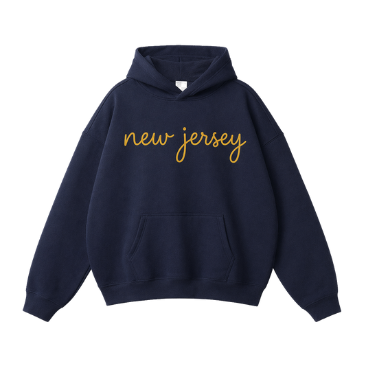 Collection 3 New Jersey Oversize Fleeced Hoodie - Navy Blue front