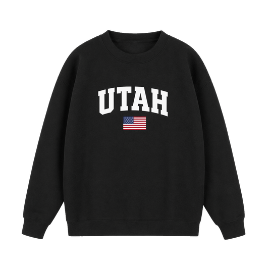 Collection 2 Utah Essential Heavyweight Crewneck Sweatshirt - Black front