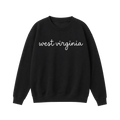 Collection 3 West Virginia Essential Heavyweight Crewneck Sweatshirt - Black front