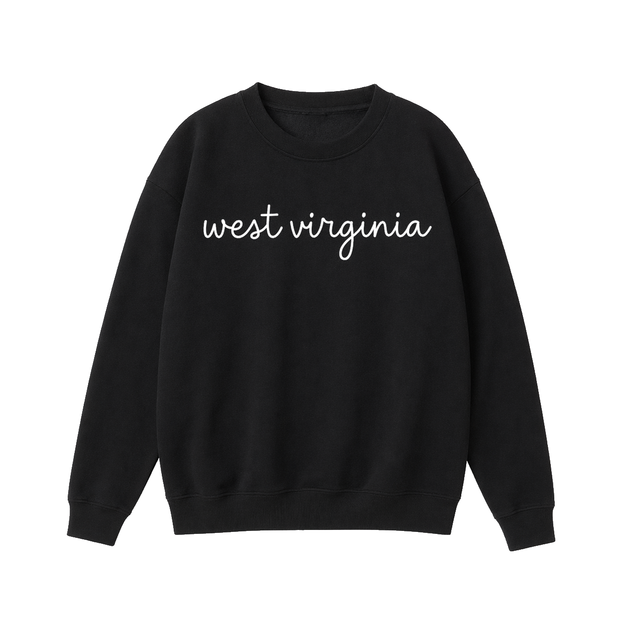 Collection 3 West Virginia Essential Heavyweight Crewneck Sweatshirt - Black front