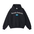 Collection 6 South Dakota Oversize Fleeced Hoodie - Black front