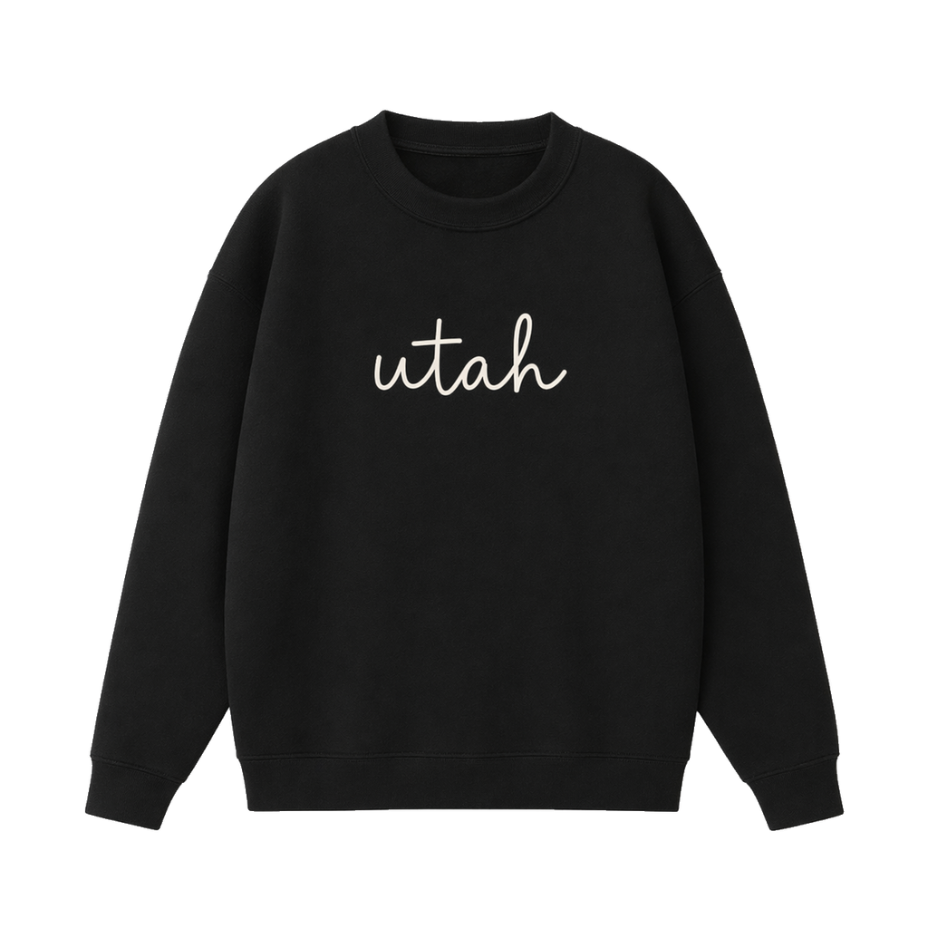 Collection 3 Utah Essential Heavyweight Crewneck Sweatshirt - Black front
