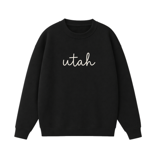 Collection 3 Utah Essential Heavyweight Crewneck Sweatshirt - Black front